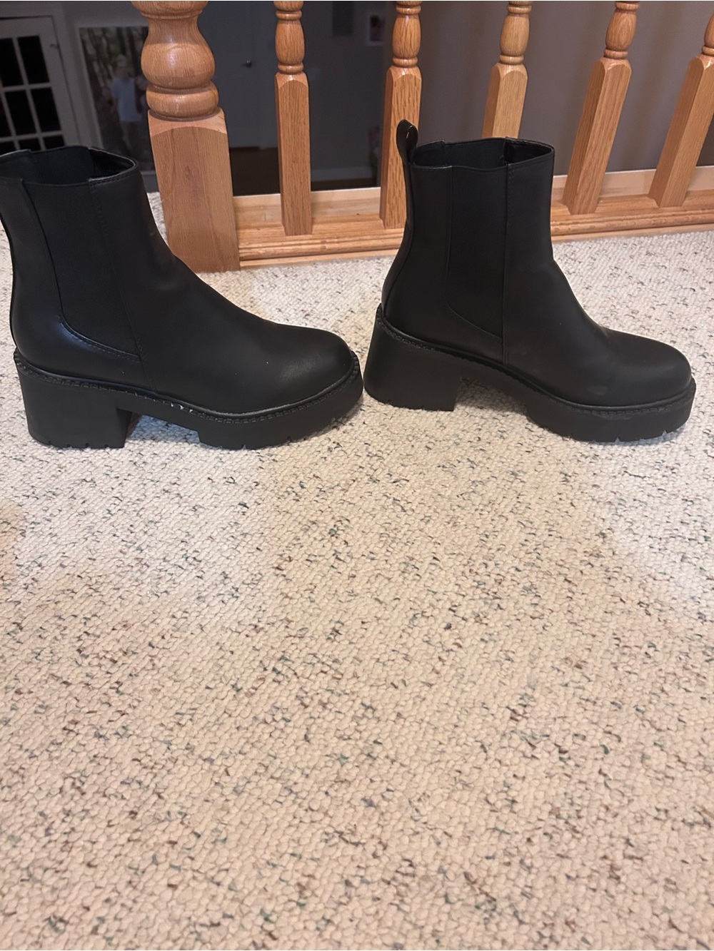 Steve Madden Black Chunky Platform Chelsea Boots